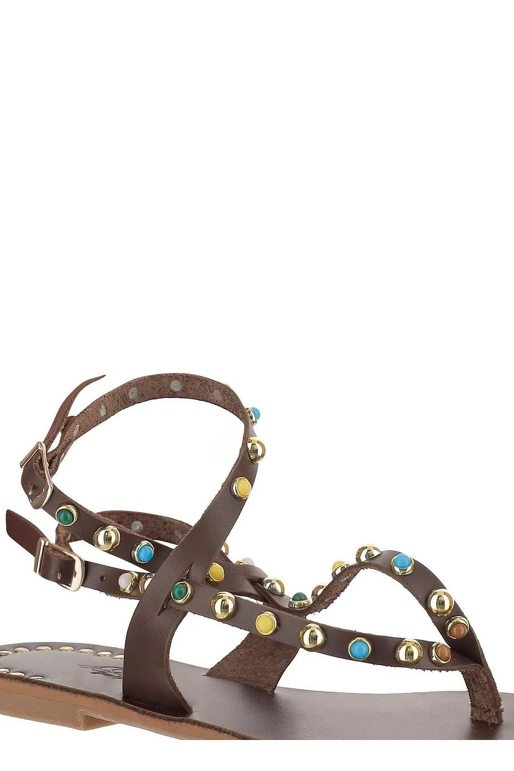 Naxos Studded Strappy Flat Sandals