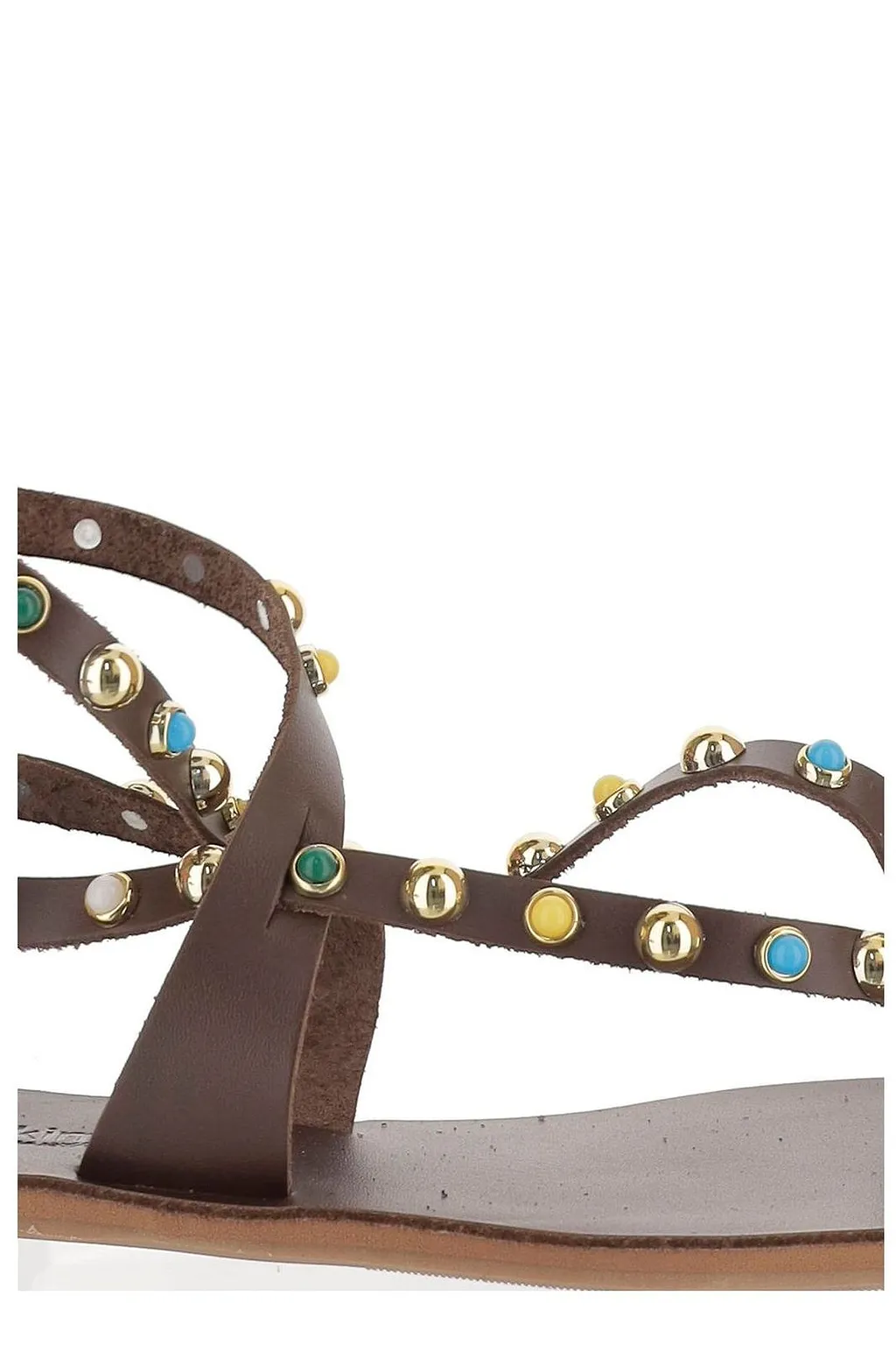 Naxos Studded Strappy Flat Sandals