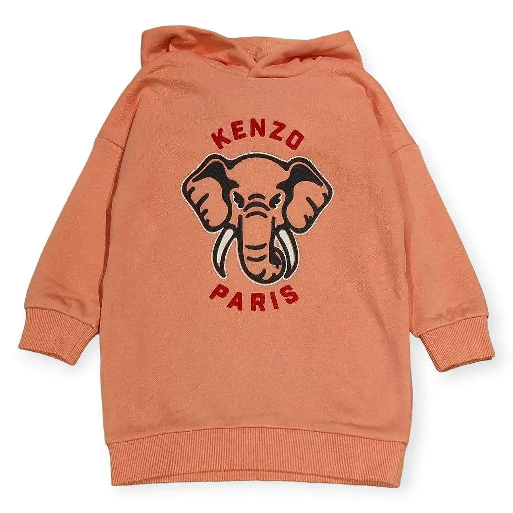 Kenzo Kids Logo Patch Hooded Dress