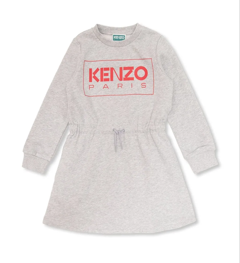 Kenzo Kids Logo Printed Crewneck Dress