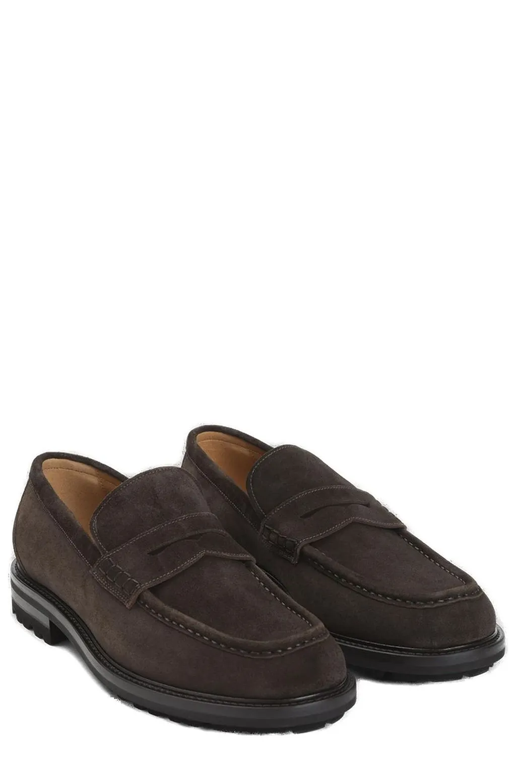 Kiton Almond Toe Slip-On Loafers