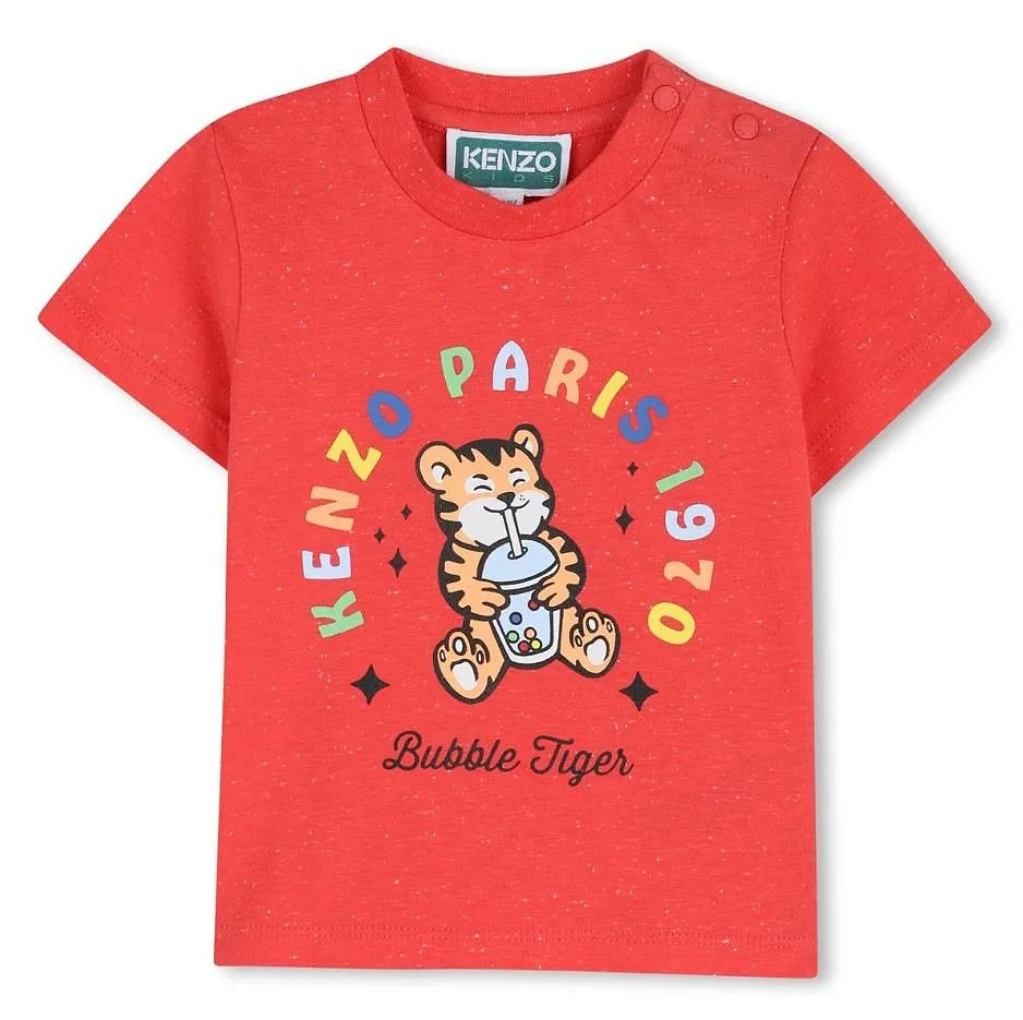 Kenzo Kids Logo Printed Crewneck T-Shirt