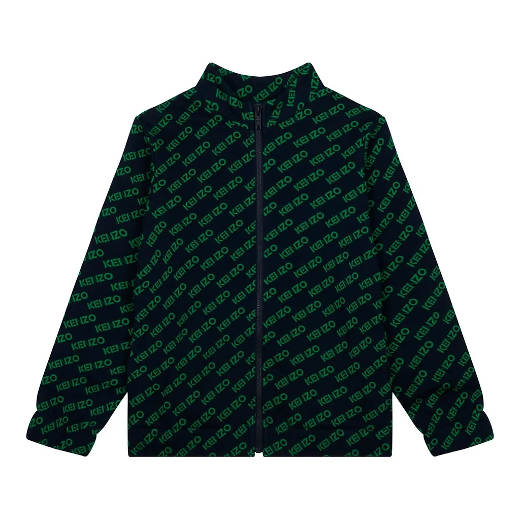 Kenzo Kids Logo Printed Zip-Up Jacket