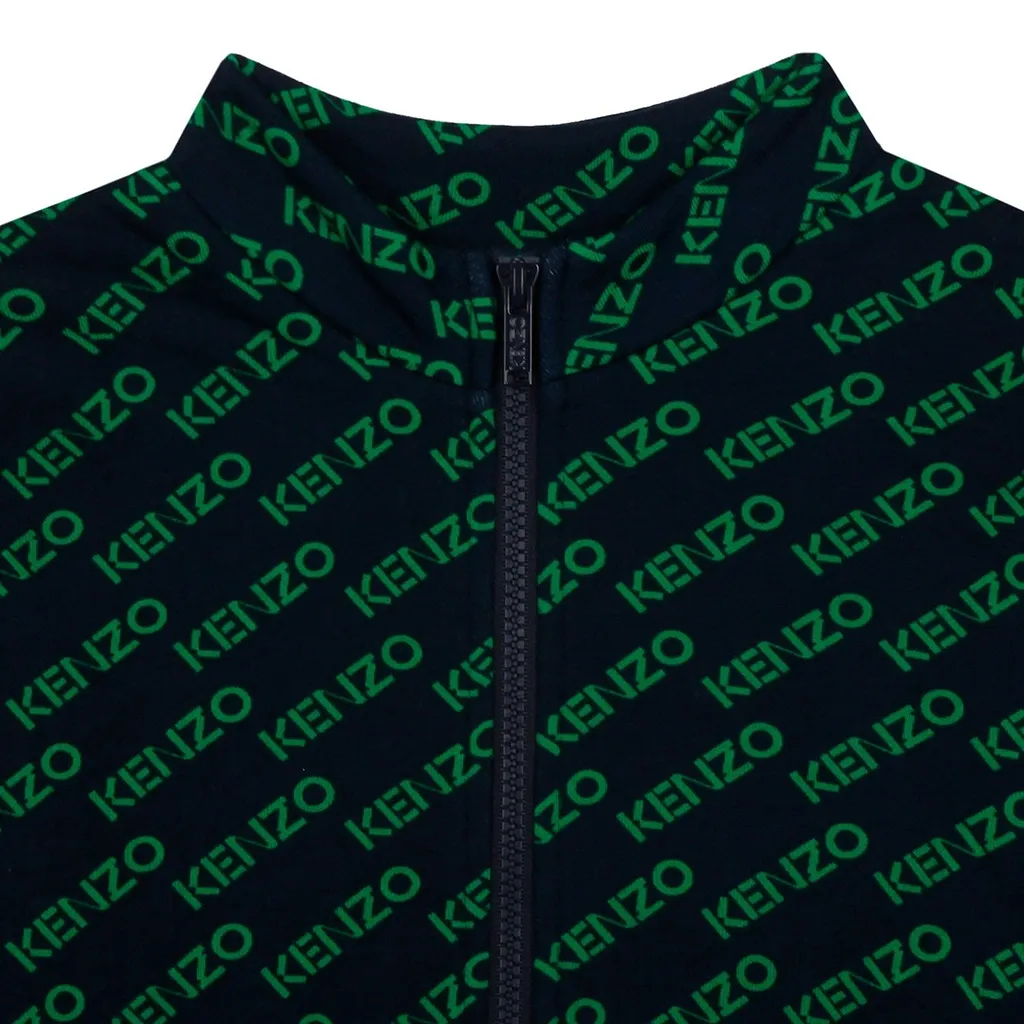 Kenzo Kids Logo Printed Zip-Up Jacket
