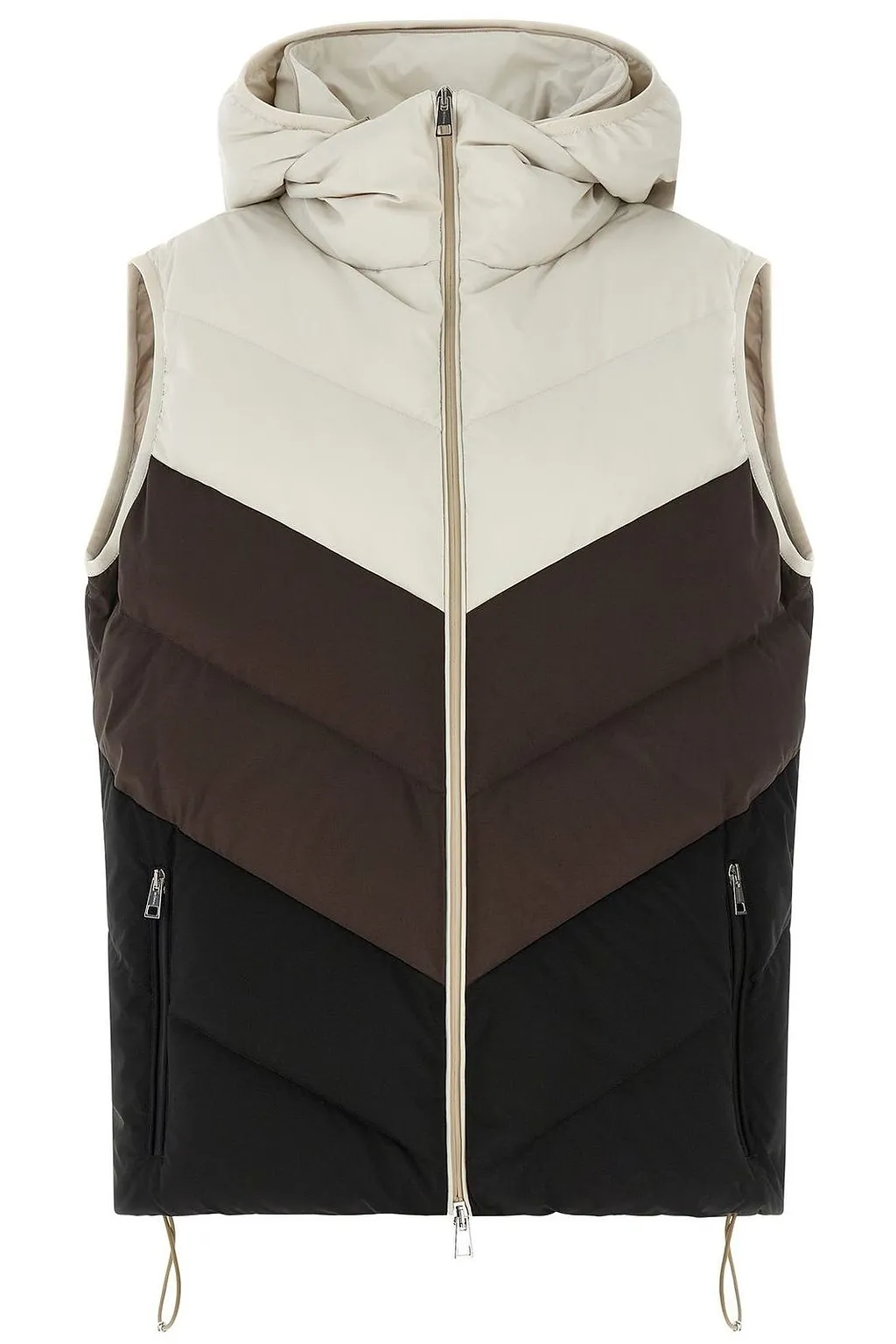 Kiton Chevron Drawstring Hem Padded Gilet