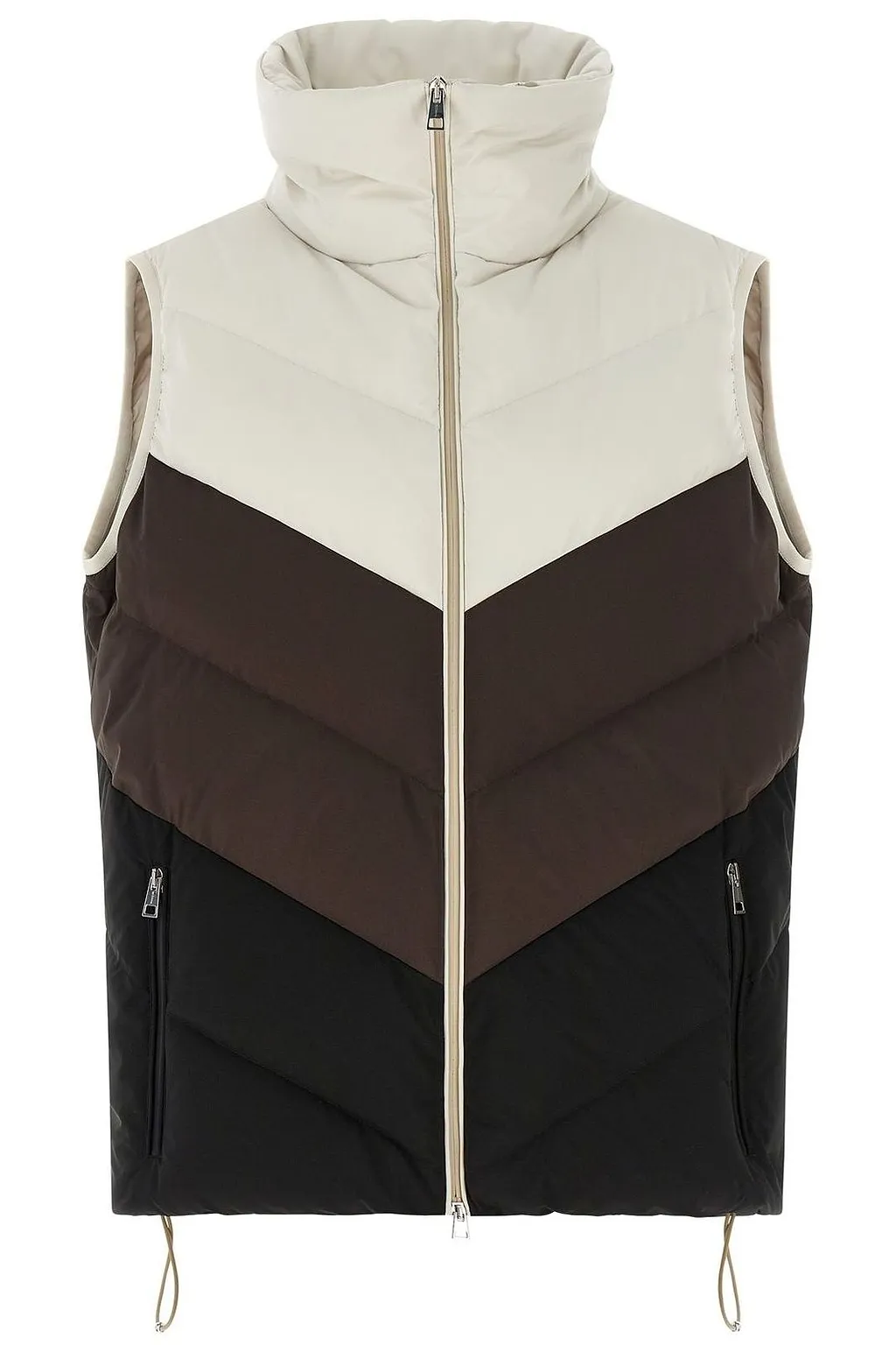 Kiton Chevron Drawstring Hem Padded Gilet
