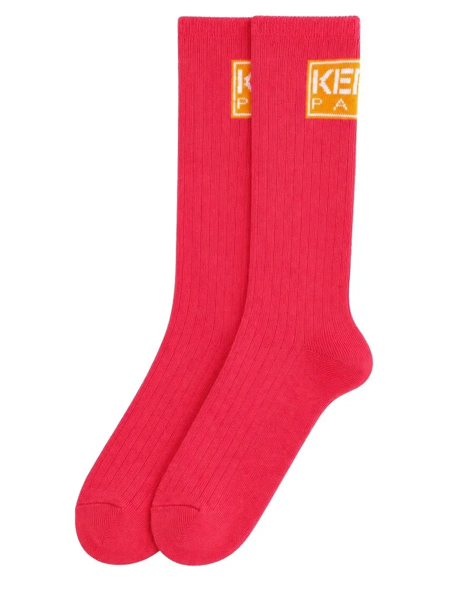 Kenzo Kids Logo Ribbed Socks