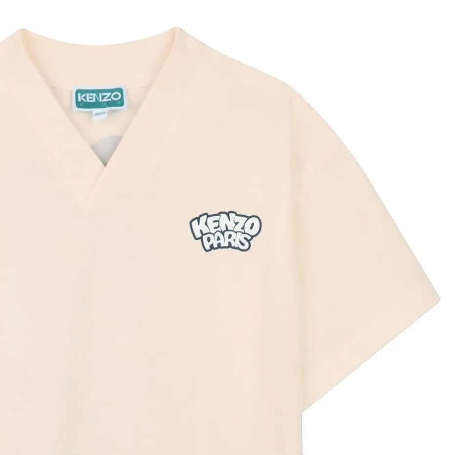 Kenzo Kids Panda-Printed V-Neck T-Shirt