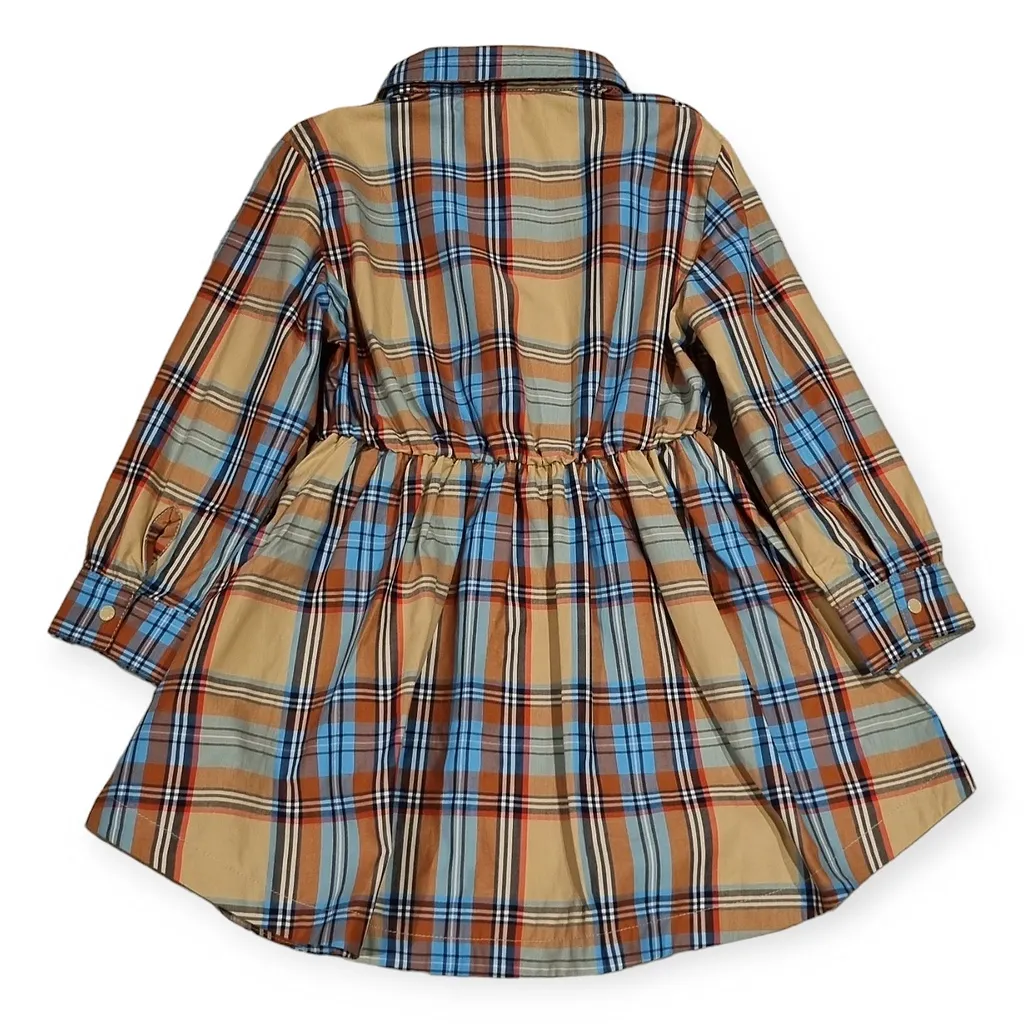 Kenzo Kids Plaid-Check Button-Up Shirt Dress