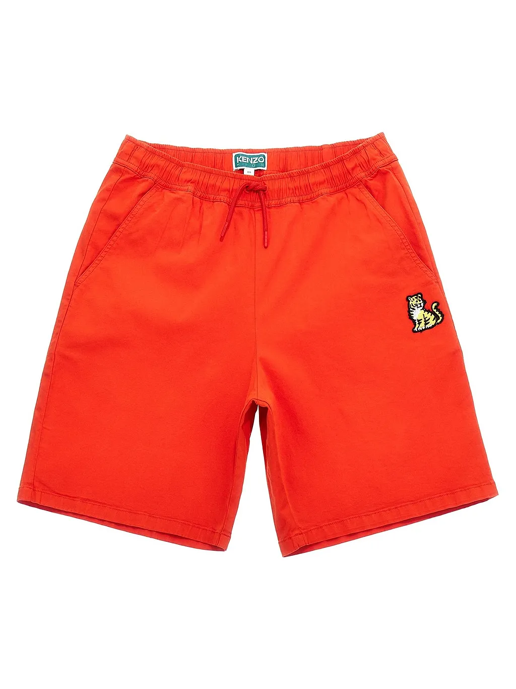 Kenzo Kids Tiger Embroidered Drawstring Bermuda Shorts