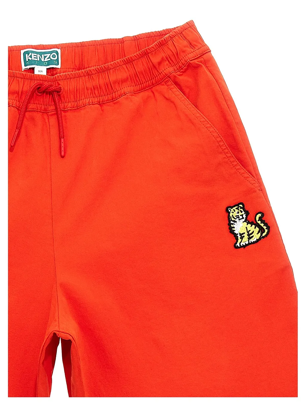 Kenzo Kids Tiger Embroidered Drawstring Bermuda Shorts