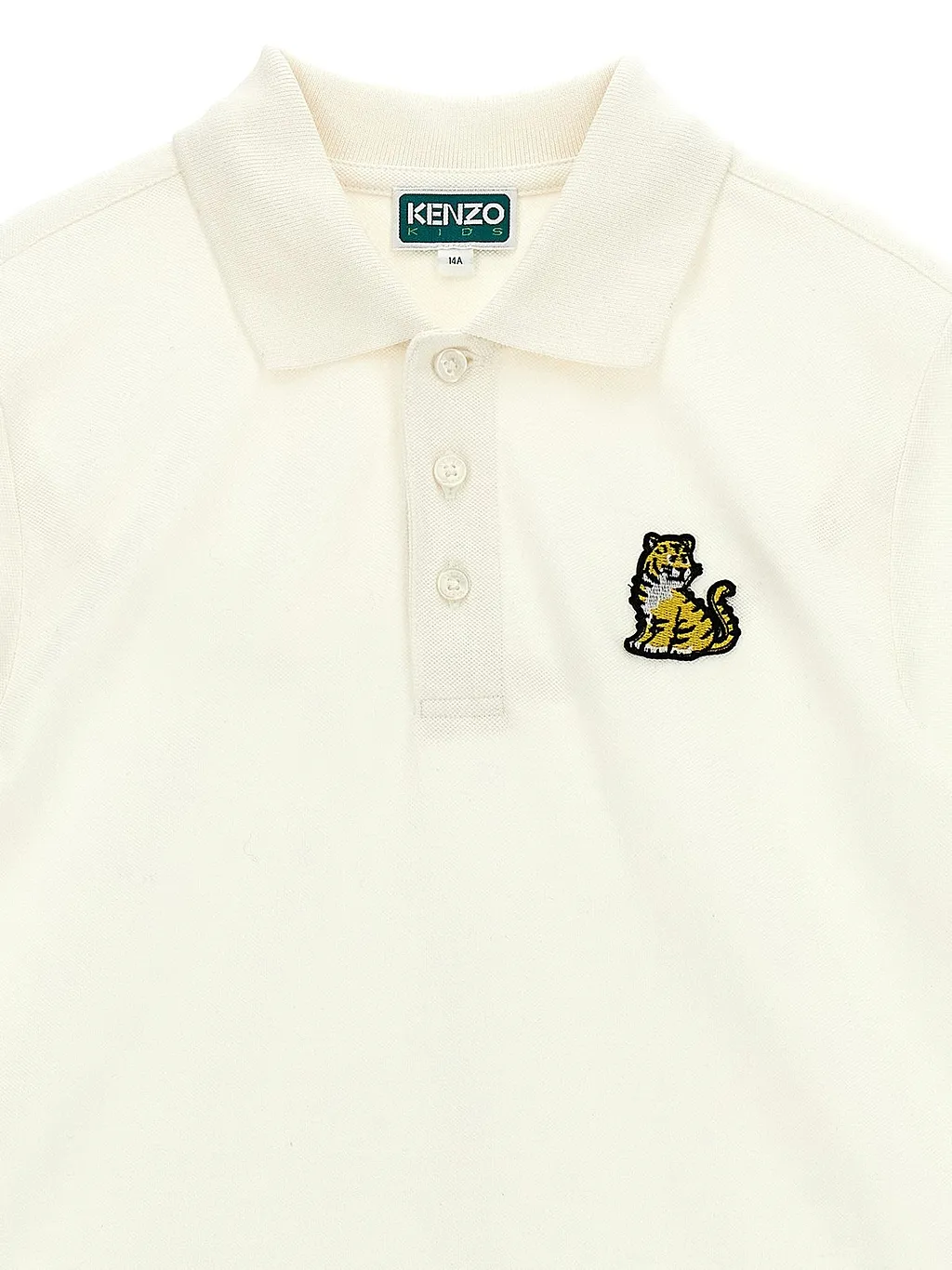 Kenzo Kids Tiger Embroidered Short Sleeved Polo Shirt