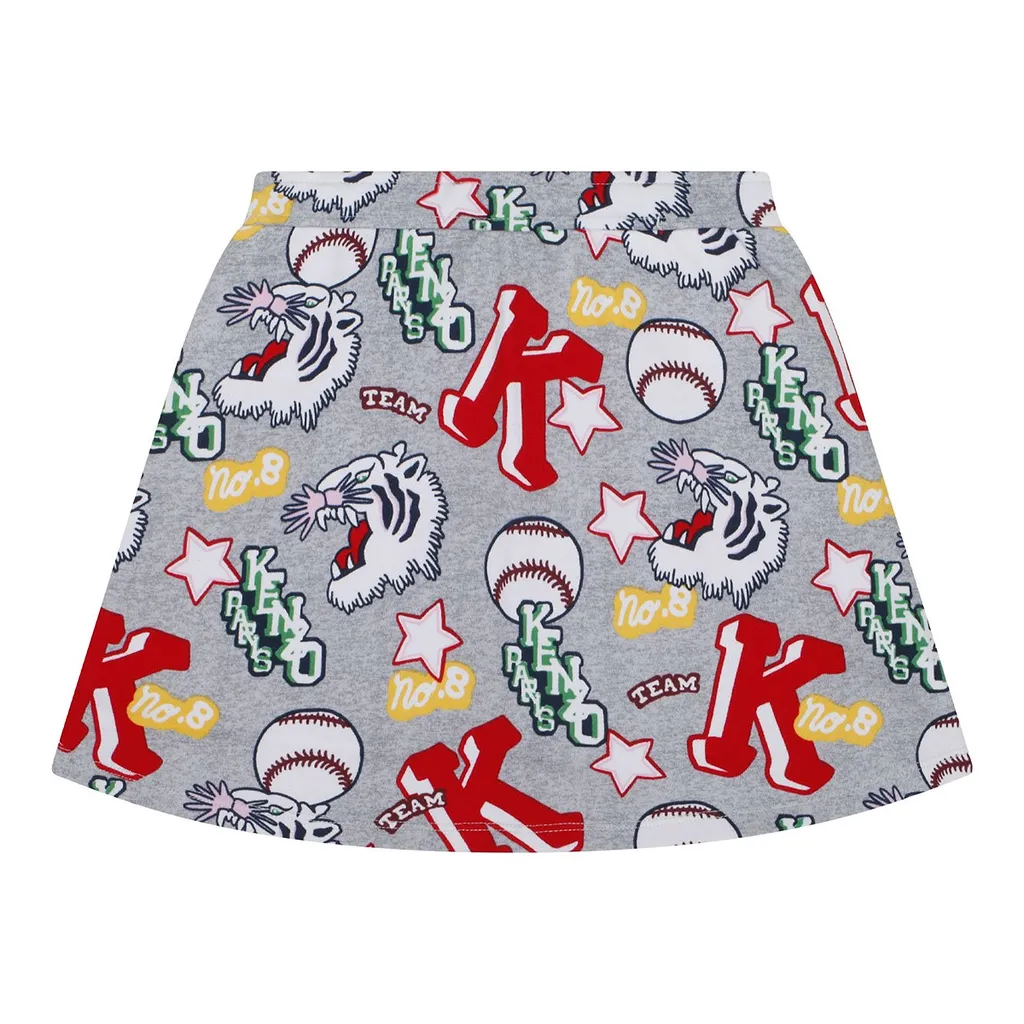 Kenzo Kids Varsity Tiger-Printed Straight Hem Skirt