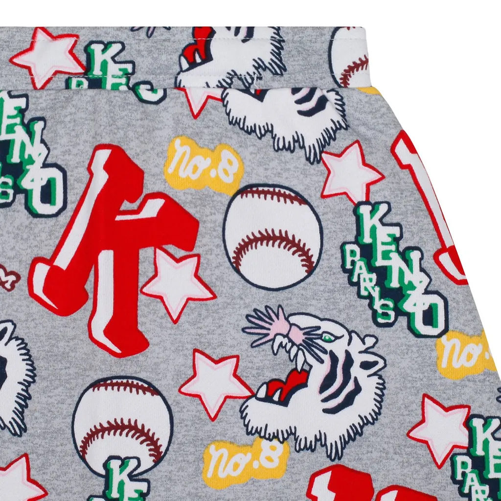 Kenzo Kids Varsity Tiger-Printed Straight Hem Skirt