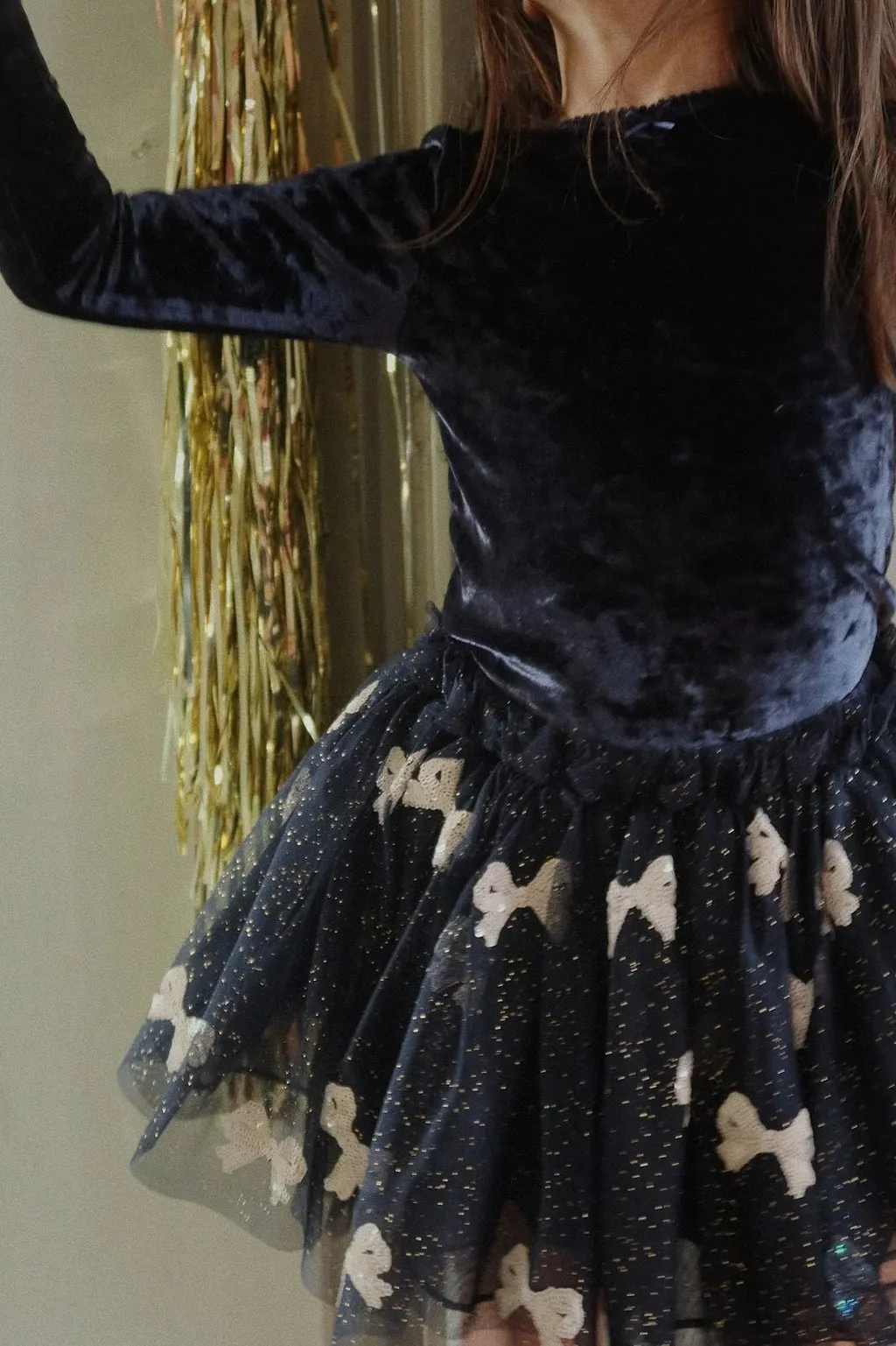 Sequin Bow Tulle Skirt
