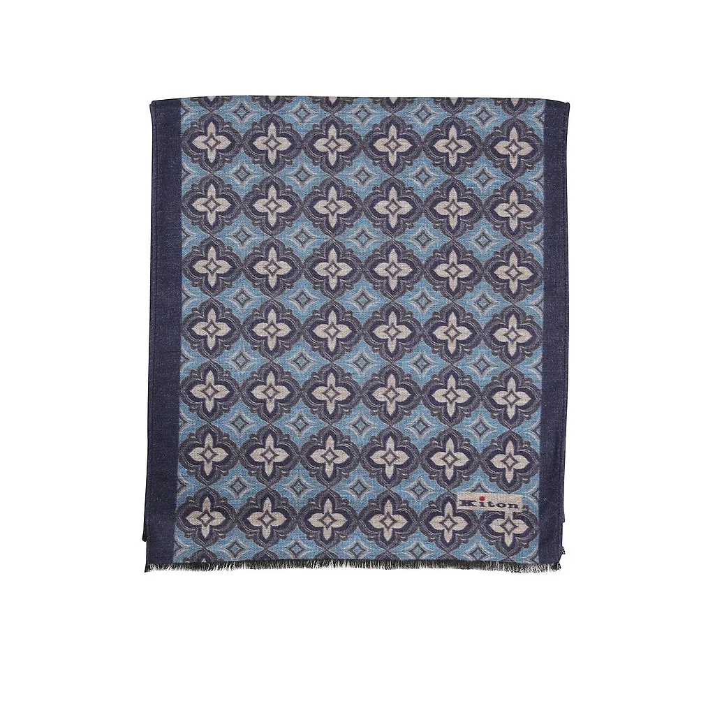 Kiton Geometric Pattern Scarf