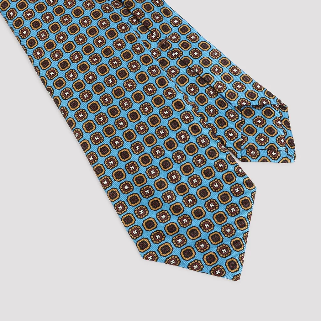 Kiton Geometric Pattern Silk Tie