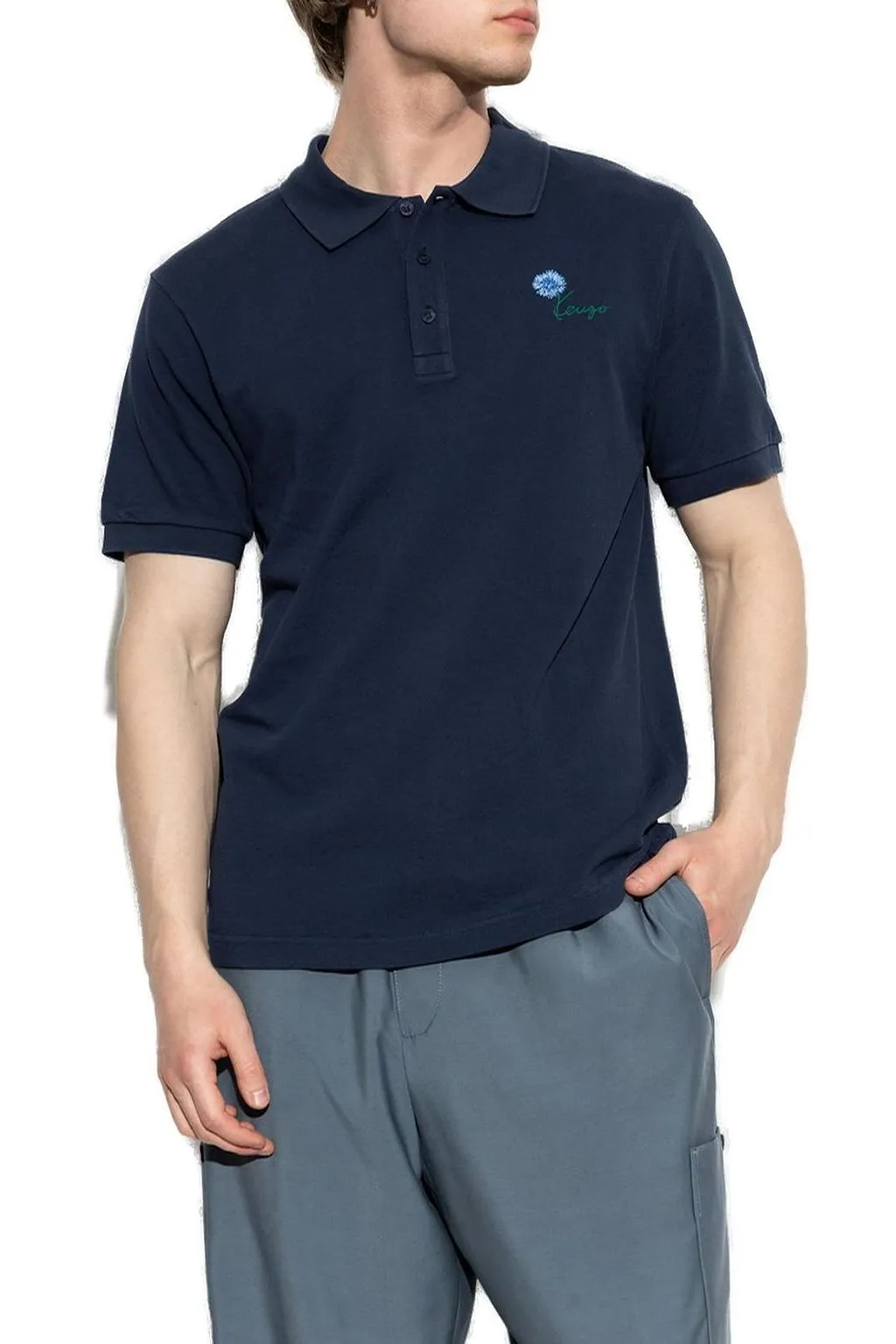 Kenzo Logo Embroidered Short Sleeved Polo Shirt