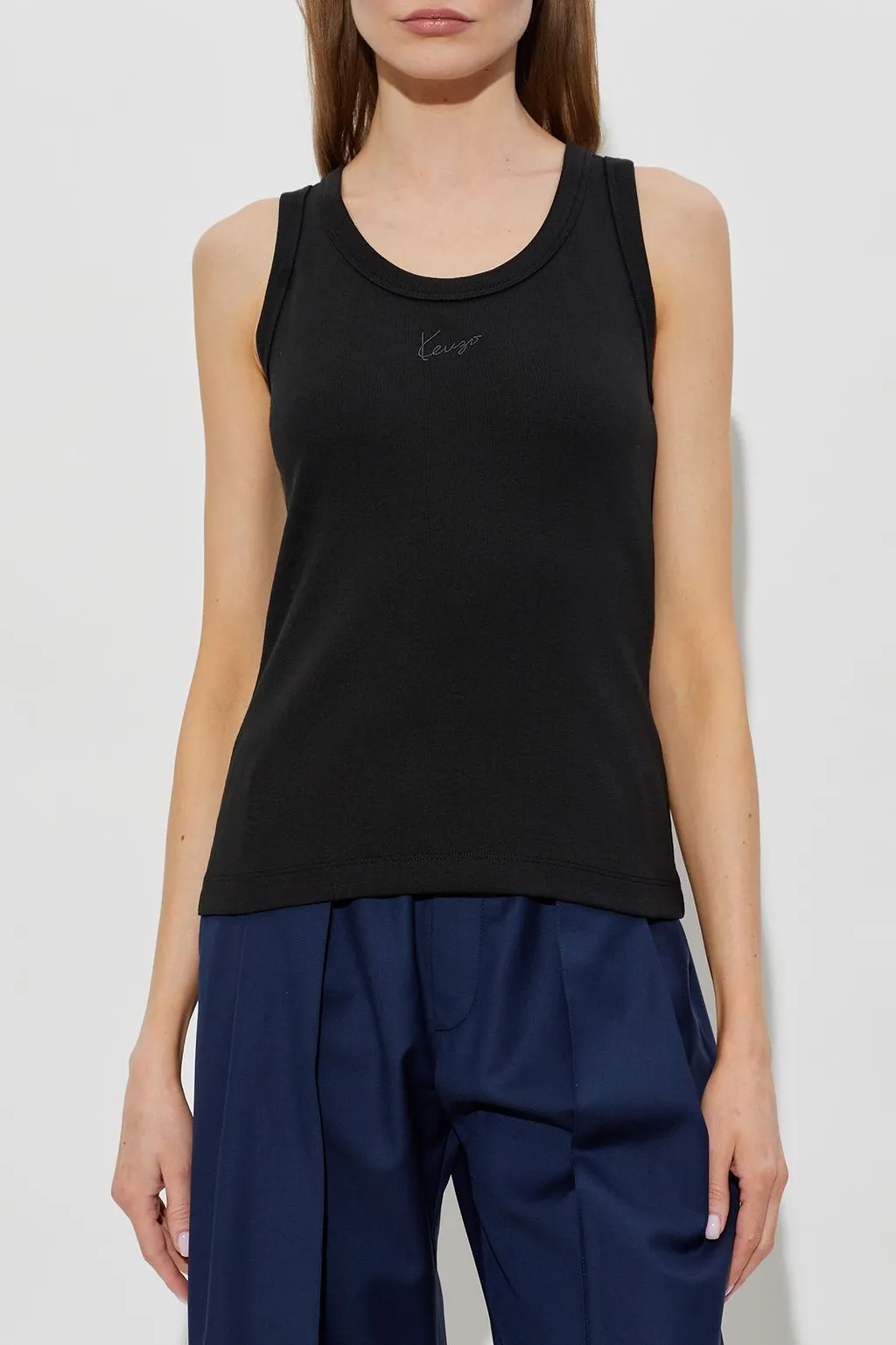 Kenzo Logo Ribbed Tank Top