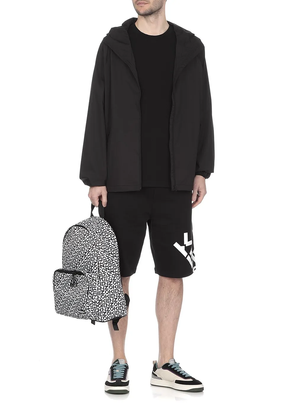 Kenzo Logo Printed Mid-Rise Bermuda Shorts