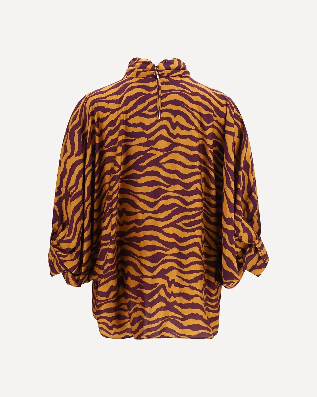 Tiger-Print High Collar Blouse