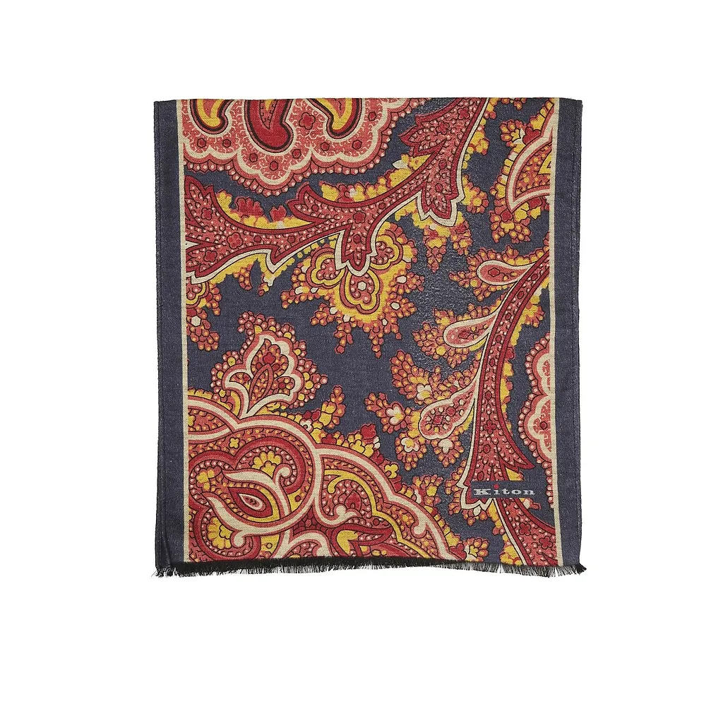 Kiton Paisley Fringe Scarf
