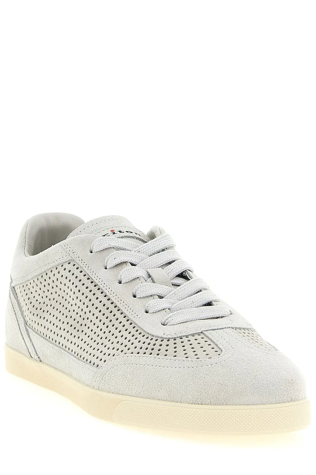 Kiton Perforated Suede Low-Top Sneakers