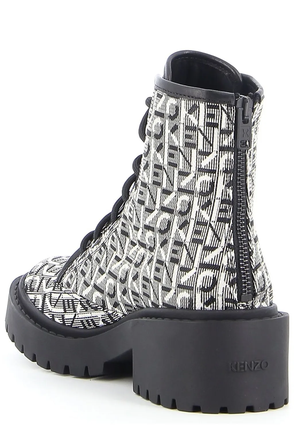 Kenzo Pike Lace-Up Jacquard Boots