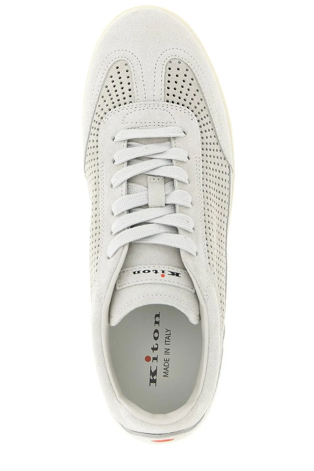 Kiton Perforated Suede Low-Top Sneakers
