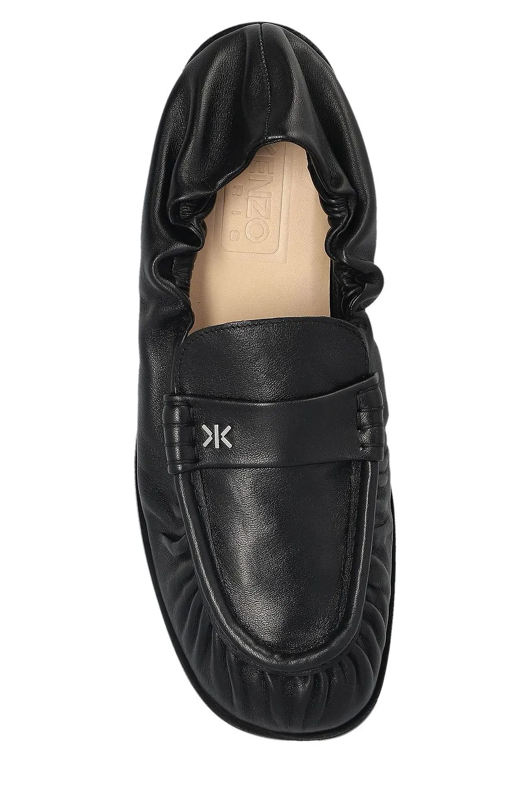 Kenzo Ruched Leather Flat Shoes