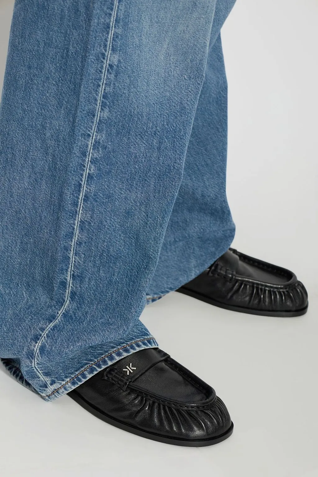 Kenzo Ruched Leather Flat Shoes