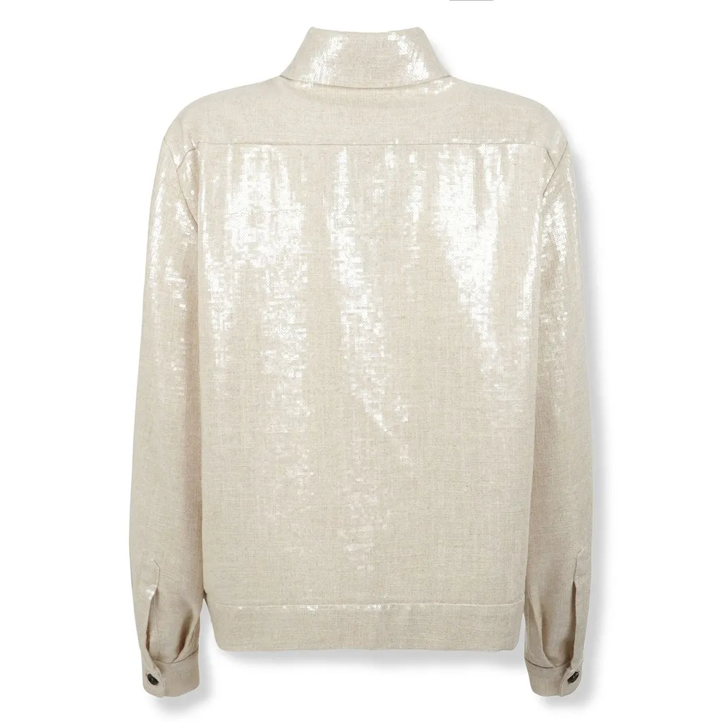 Kiton Sequined Straight-Cut Jacket