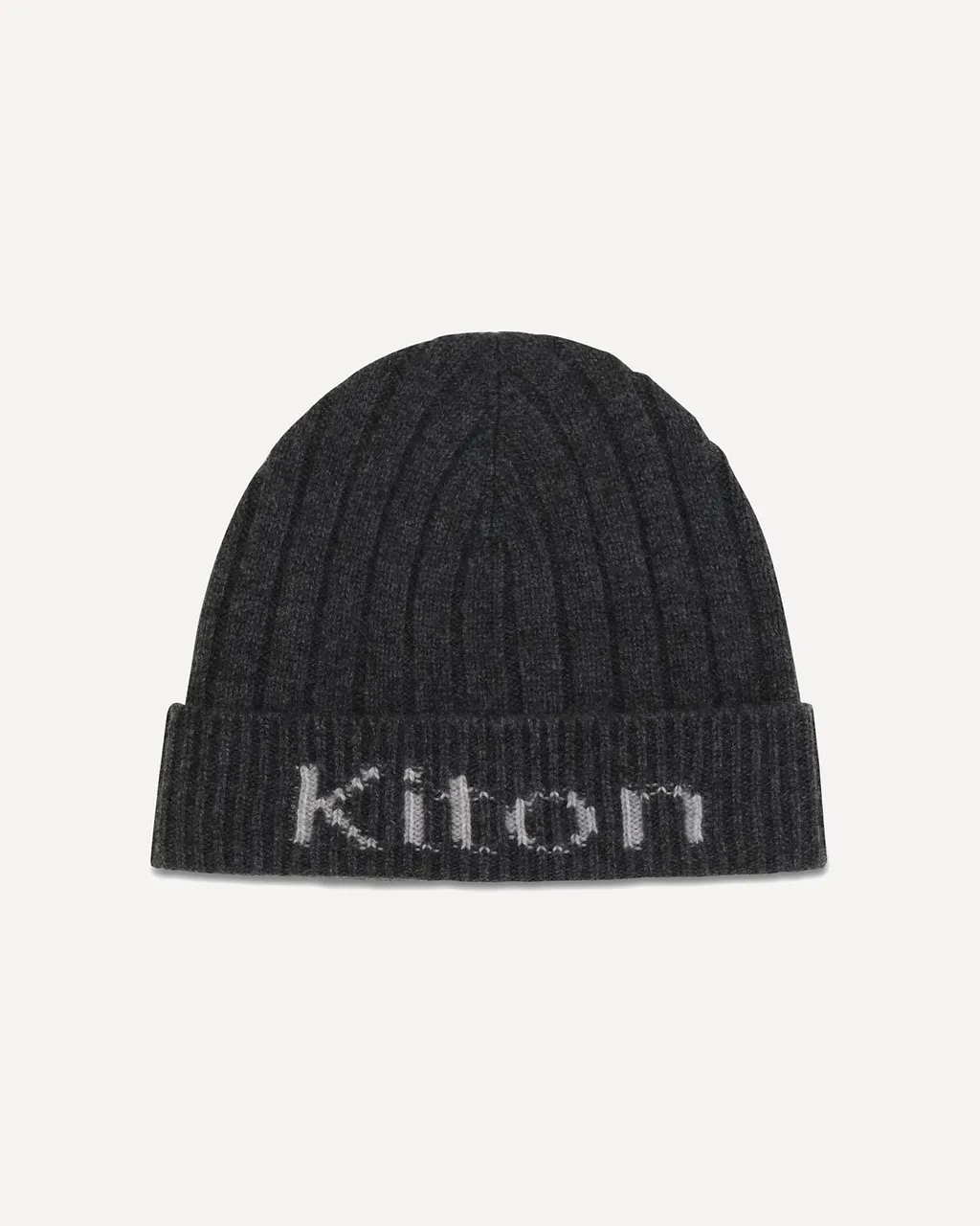 Kiton Ribbed Logo Beanie Hat
