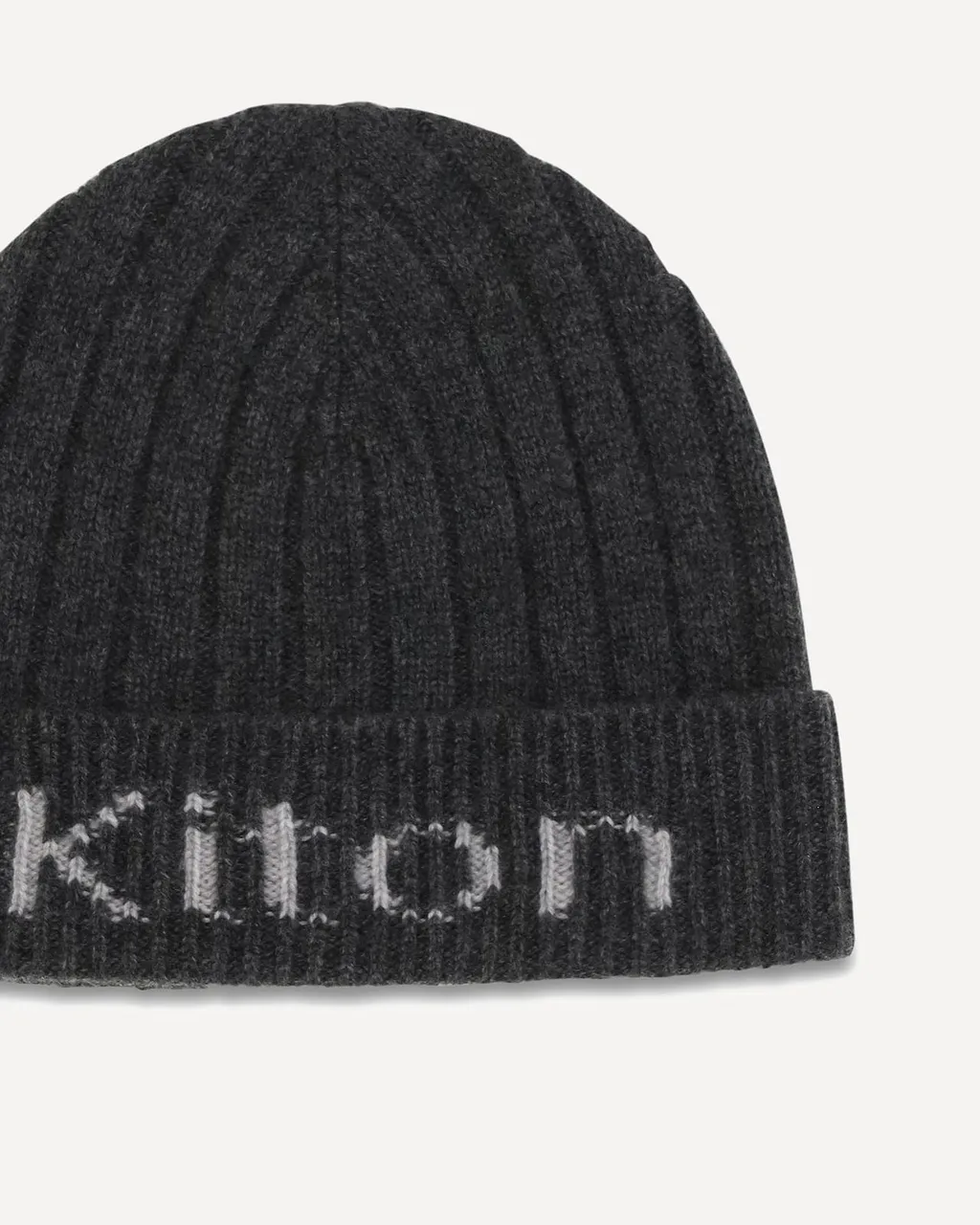 Kiton Ribbed Logo Beanie Hat
