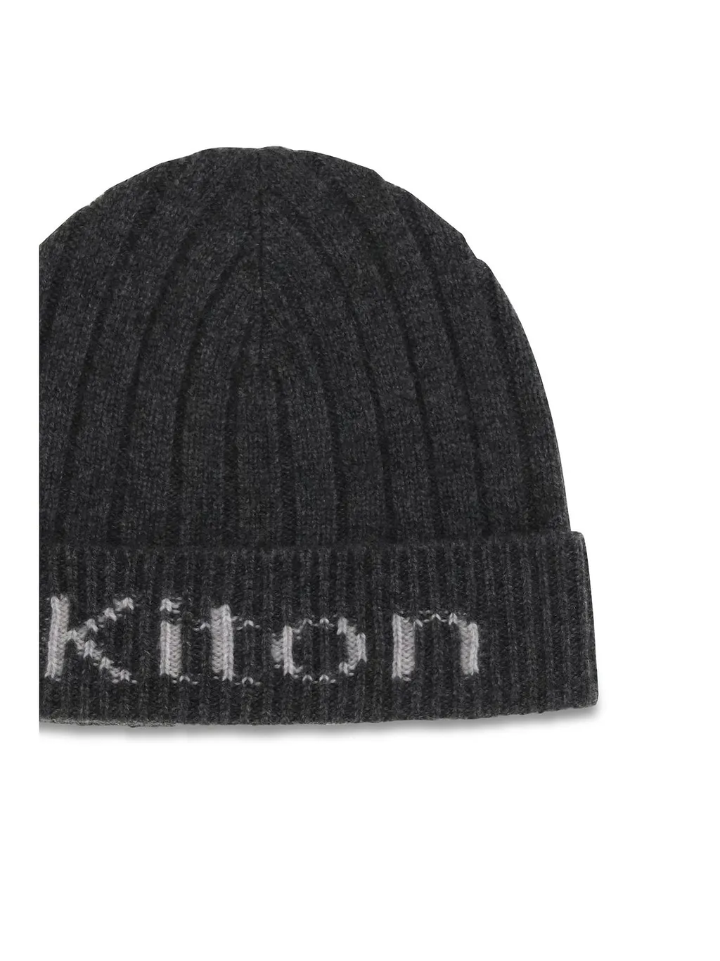 Kiton Ribbed Logo Beanie Hat