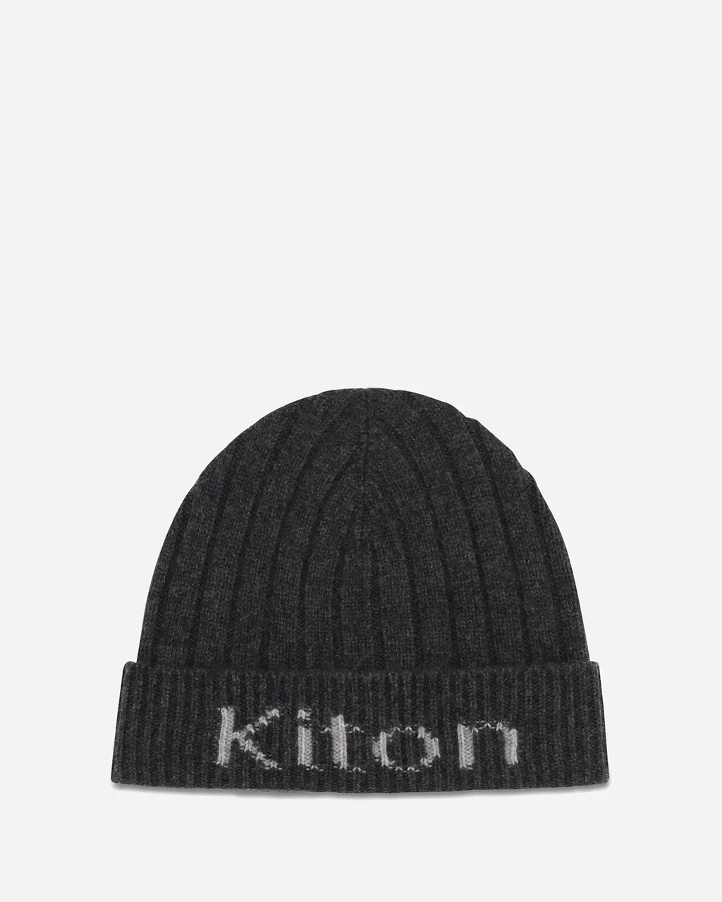 Kiton Ribbed Logo Beanie Hat