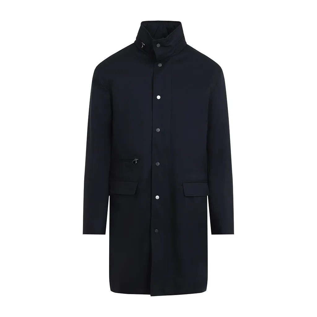 Kiton Stand-Collar Button-Up Coat