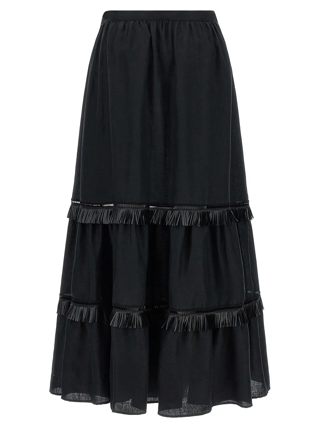 Kiton Tiered Fringed Skirt