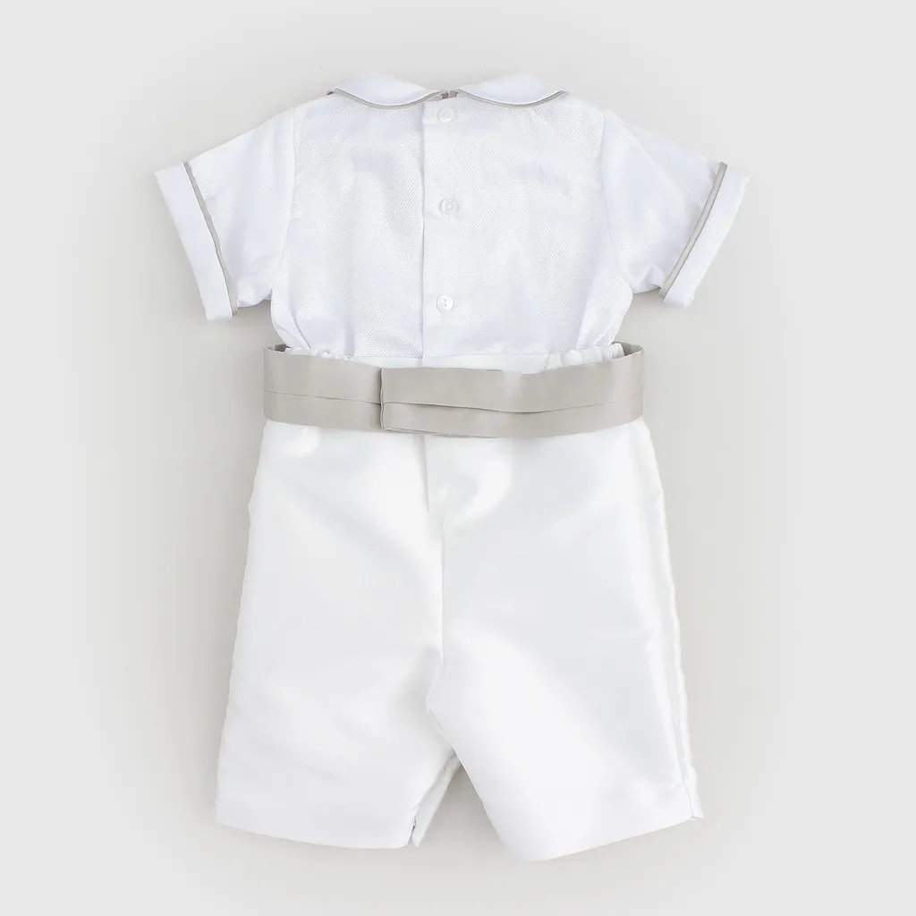 La Stupenderia Belted-Waist Short Sleeved Romper