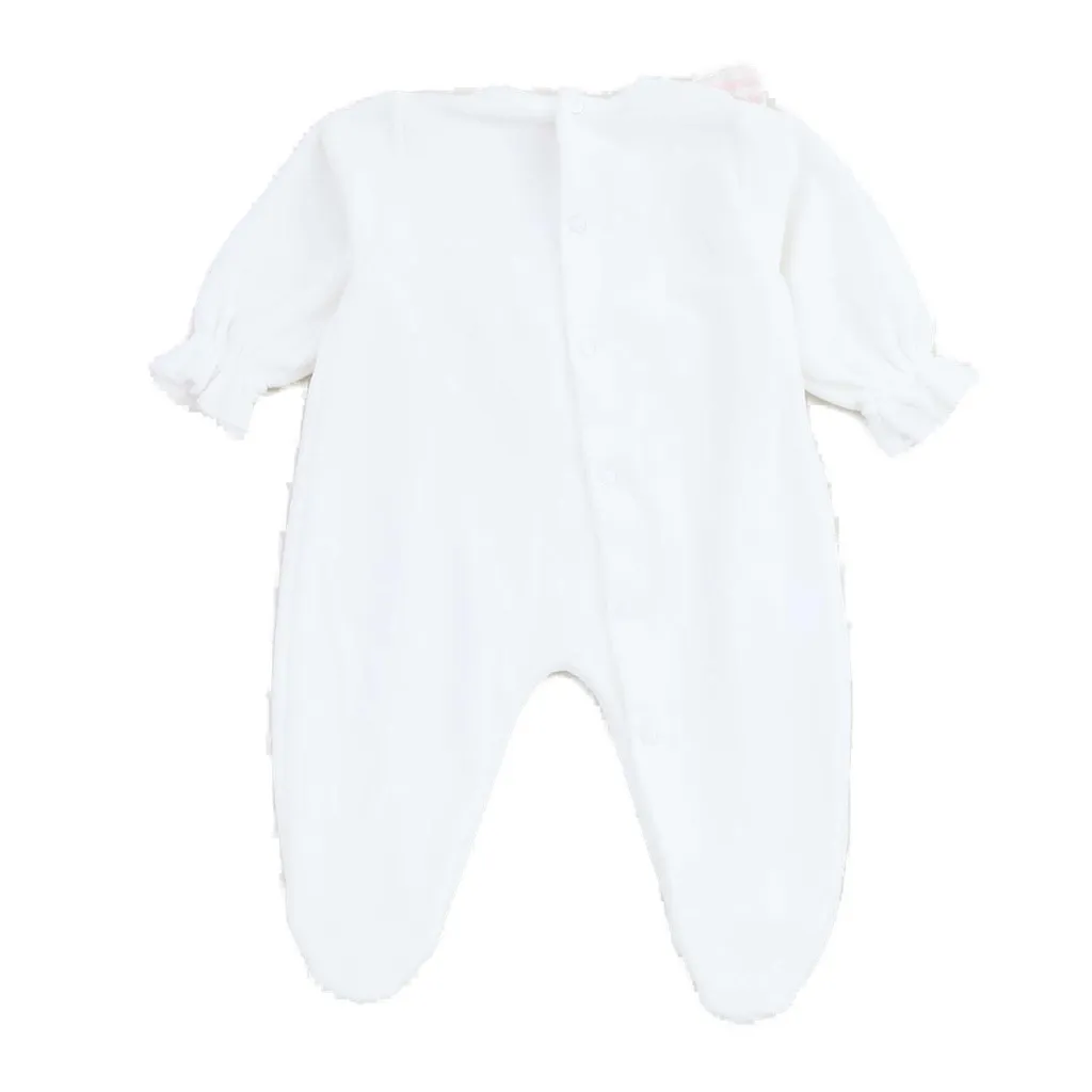 Ruffled Gingham-Pattern Bow Detailed Pajamas
