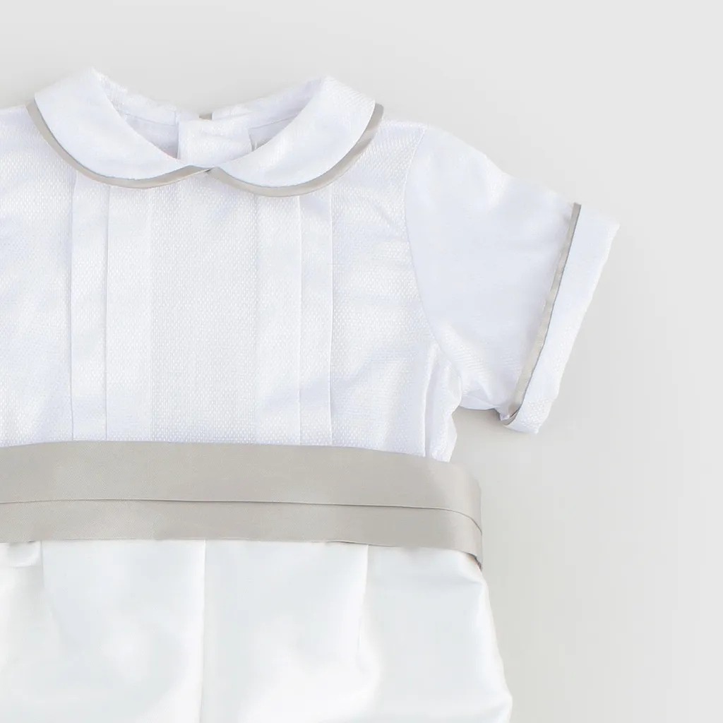 La Stupenderia Belted-Waist Short Sleeved Romper