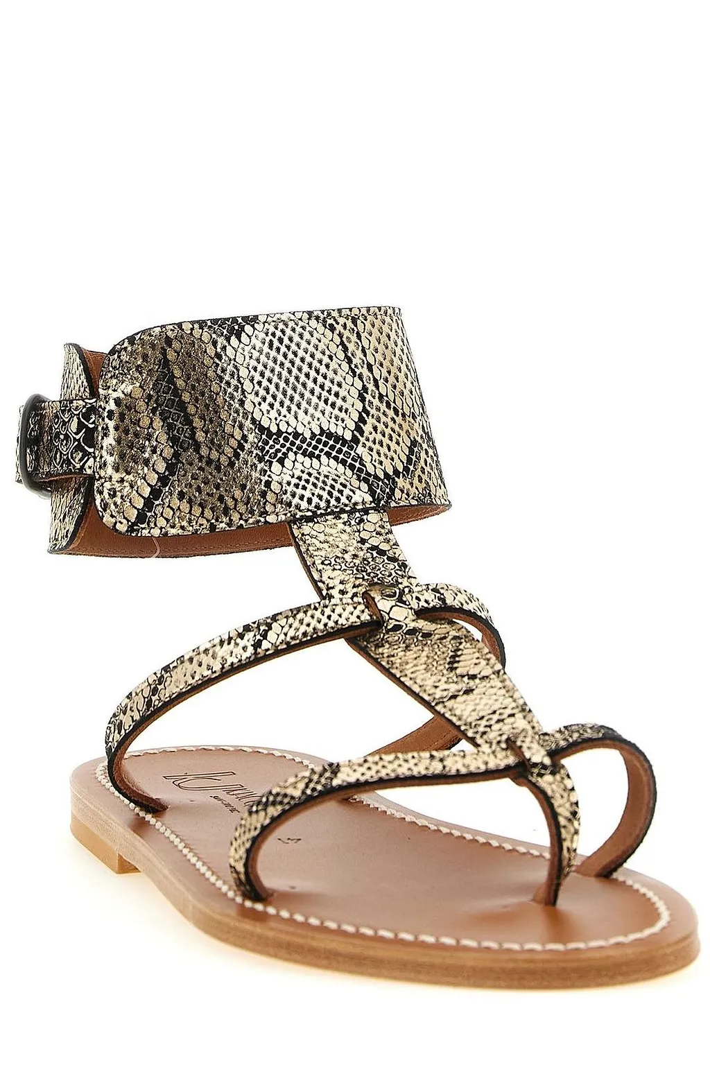 K.Jacques Caravelle Ankle Strap Flat Sandals
