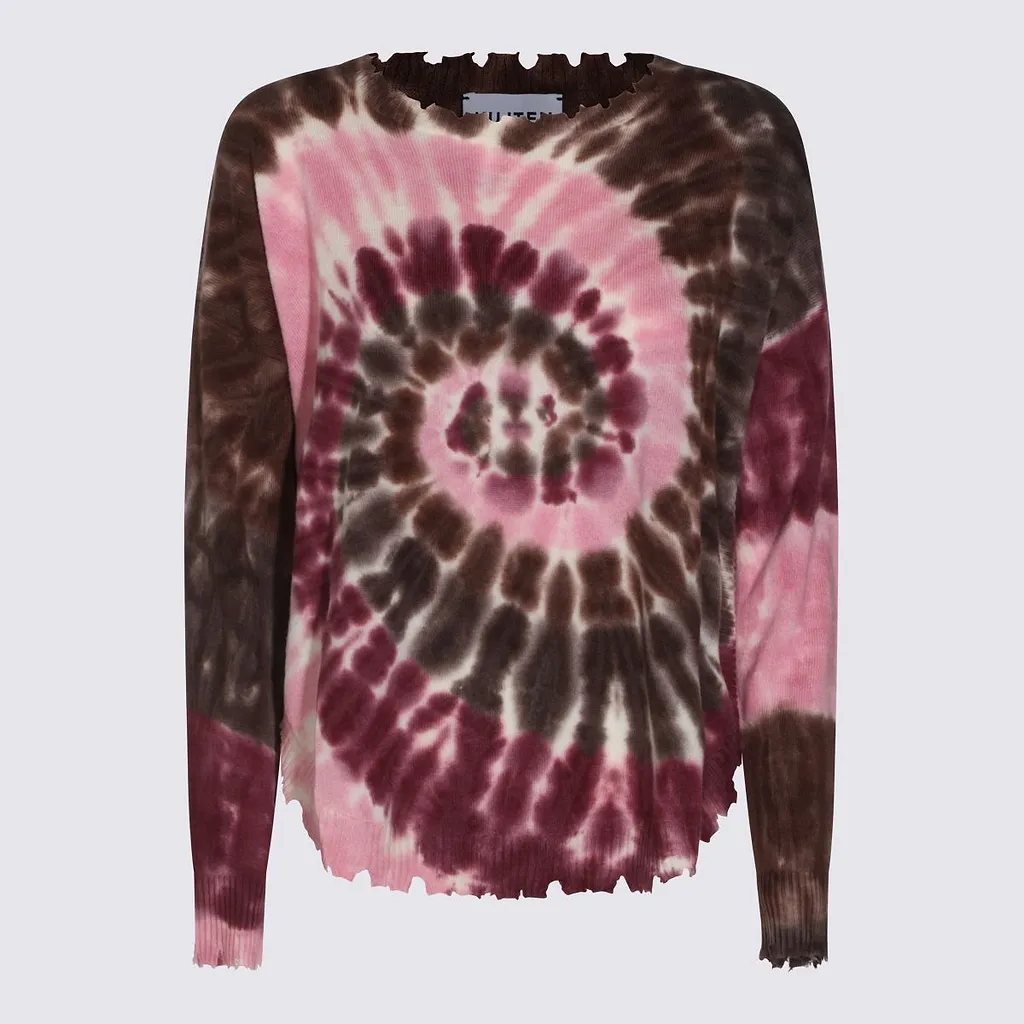 Kujten Tie-Dye Distressed-Hem Knitted Sweater