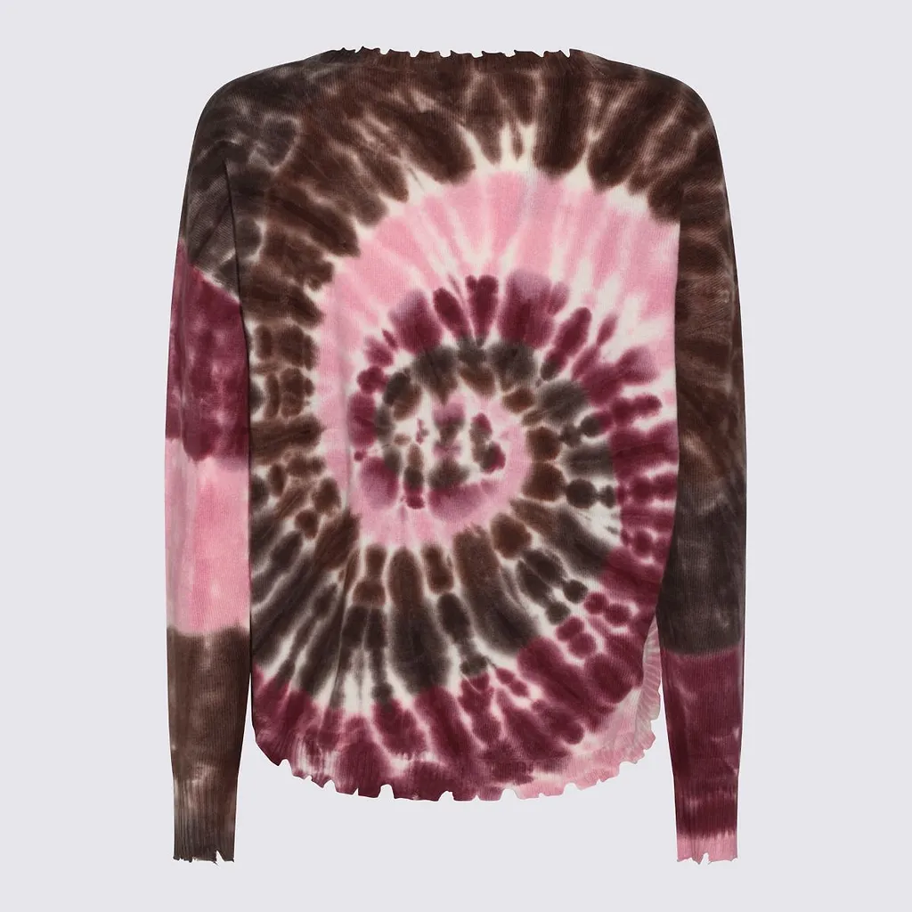 Kujten Tie-Dye Distressed-Hem Knitted Sweater
