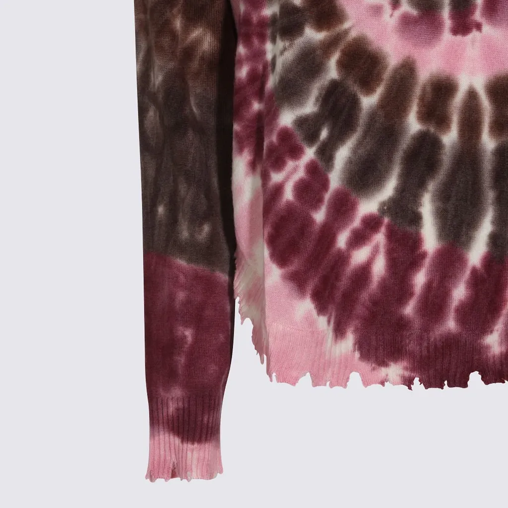 Kujten Tie-Dye Distressed-Hem Knitted Sweater