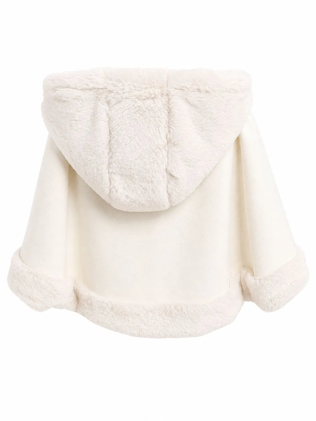 La Stupenderia Bow-Detailed Faux-Fur Trim Cape