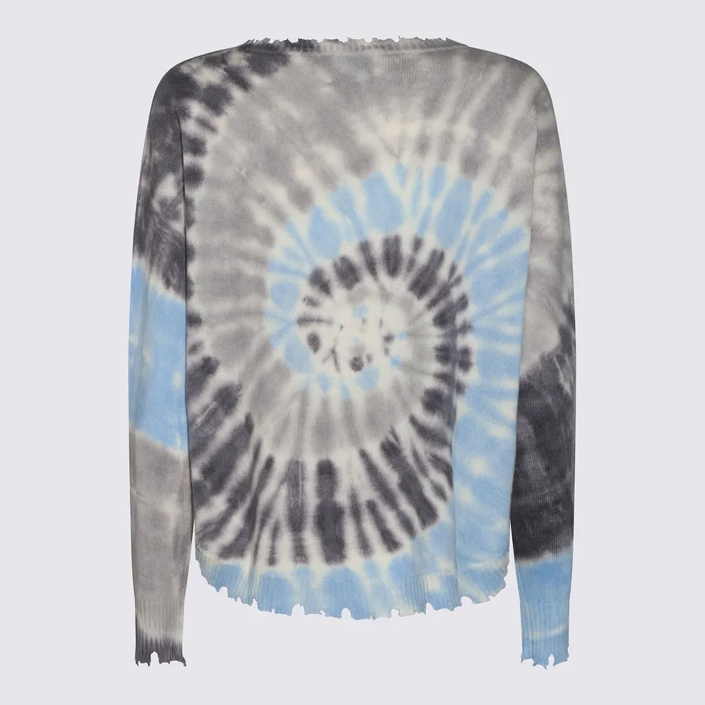Kujten Tie-Dye Distressed-Hem Knitted Sweater