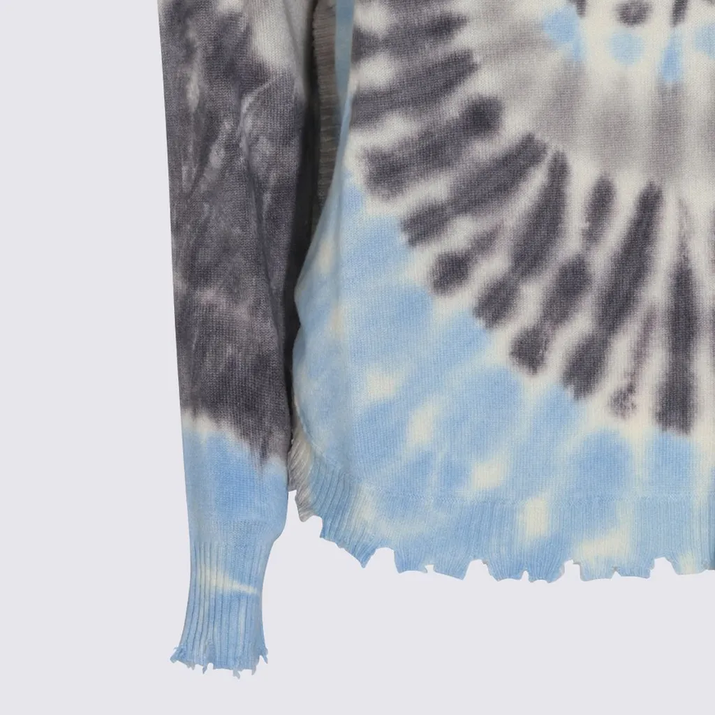 Kujten Tie-Dye Distressed-Hem Knitted Sweater