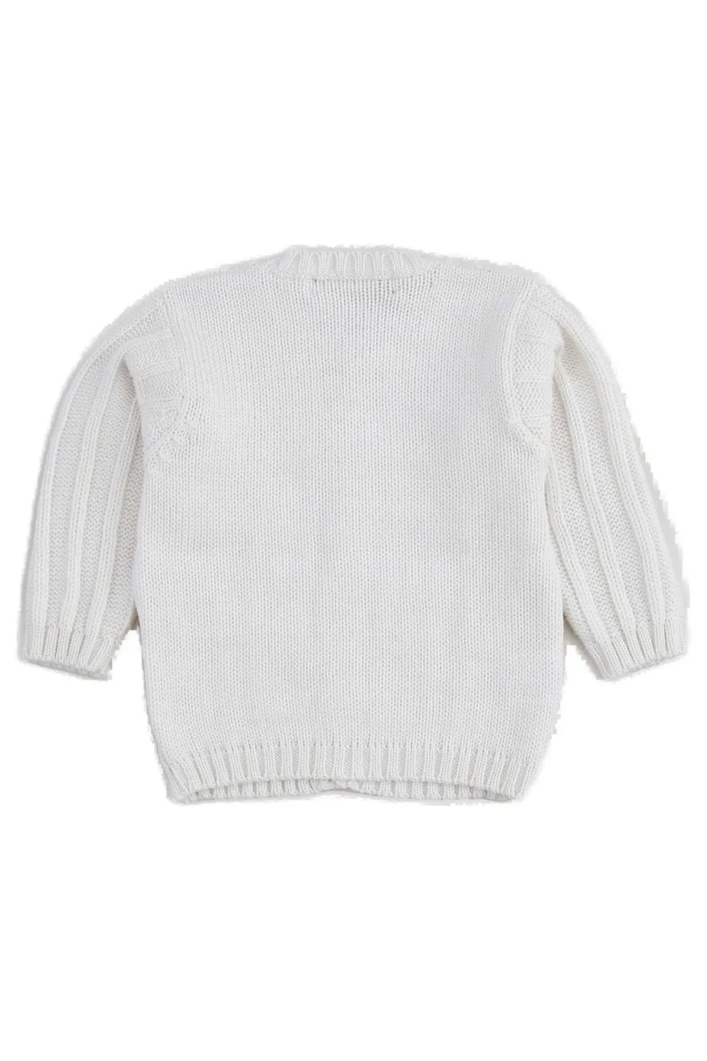 La Stupenderia Cable-Knit Buttoned Crewneck Cardigan