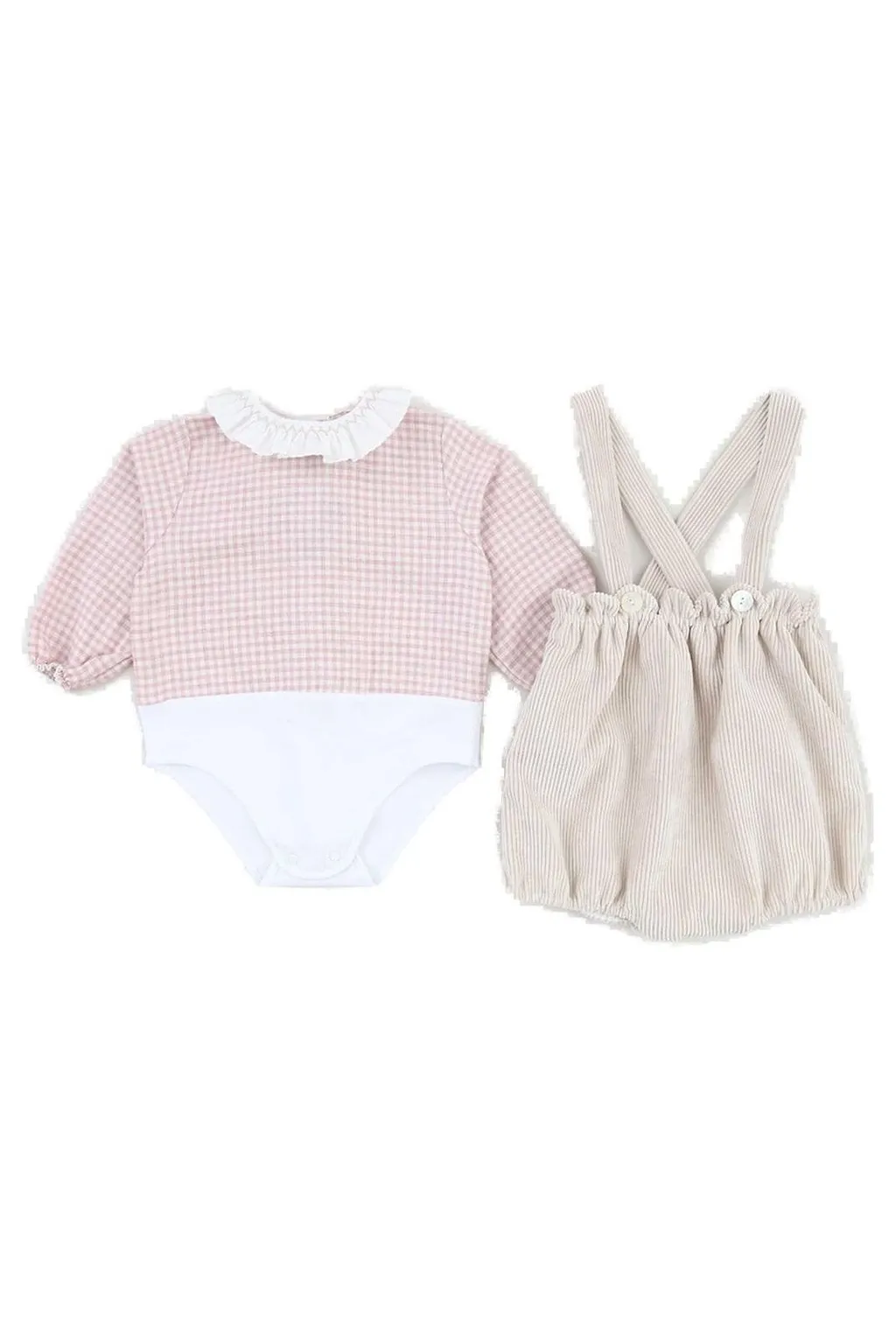 La Stupenderia Checked Ruffled Corduroy Two-Piece Suit